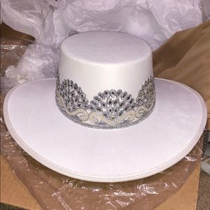 Boater style wedding hat